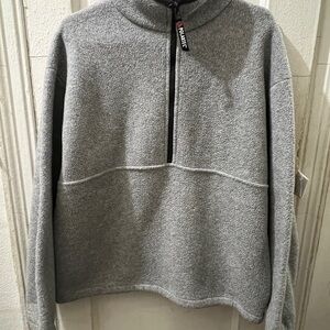 Olympia Polartec 1/4 zip Gray Sweater with High Collar and Soft Material